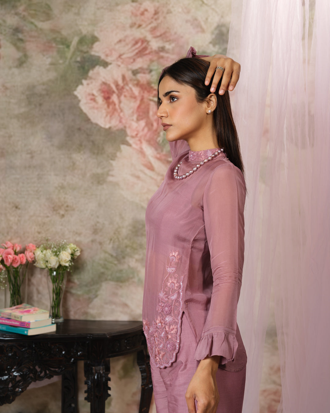 Musk Rose Embroidered Top