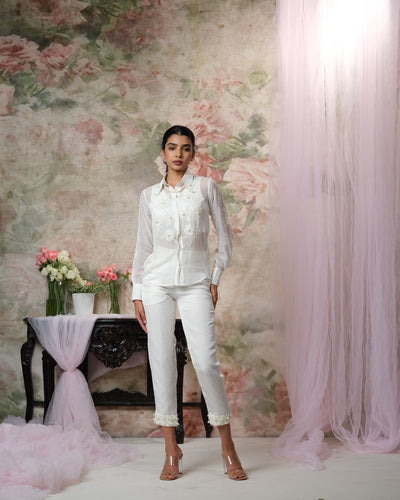 Peony Embroidered Pants