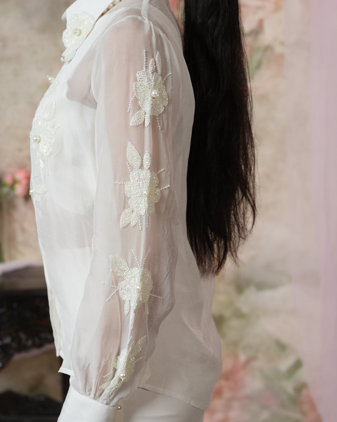 Peony Embroidered Shirt