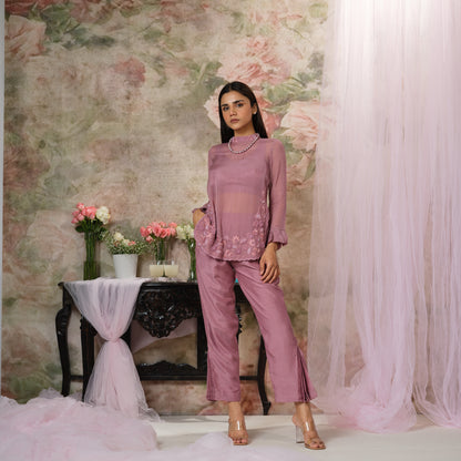 Musk Rose Embroidered Top