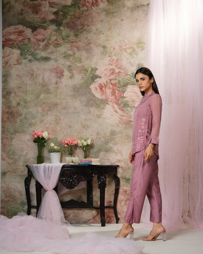 Musk Rose Embroidered Top