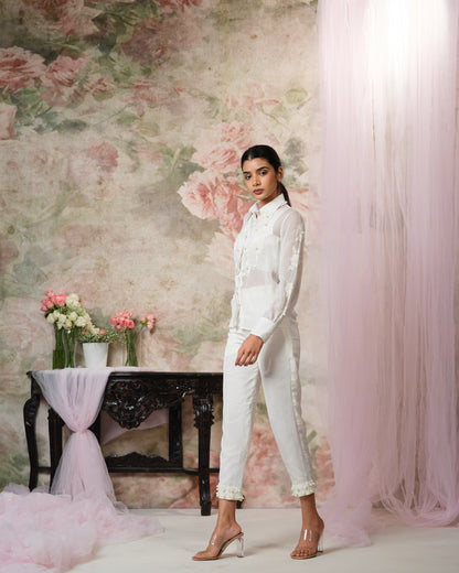 Peony Embroidered Pants
