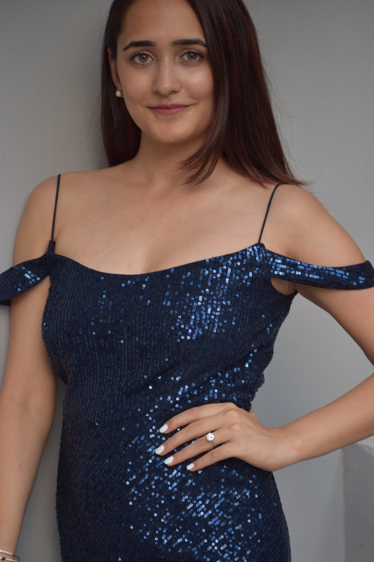 Royal Blue Sequins Gown