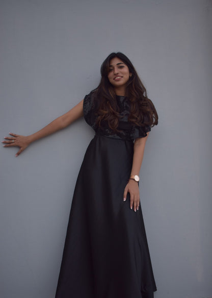 Sequins and Scuba Satin Gown