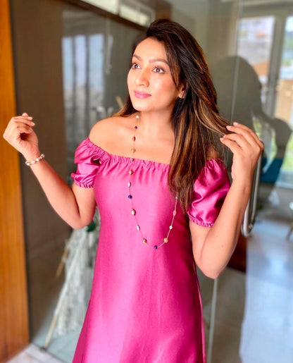 Rose Pink Satin Dress