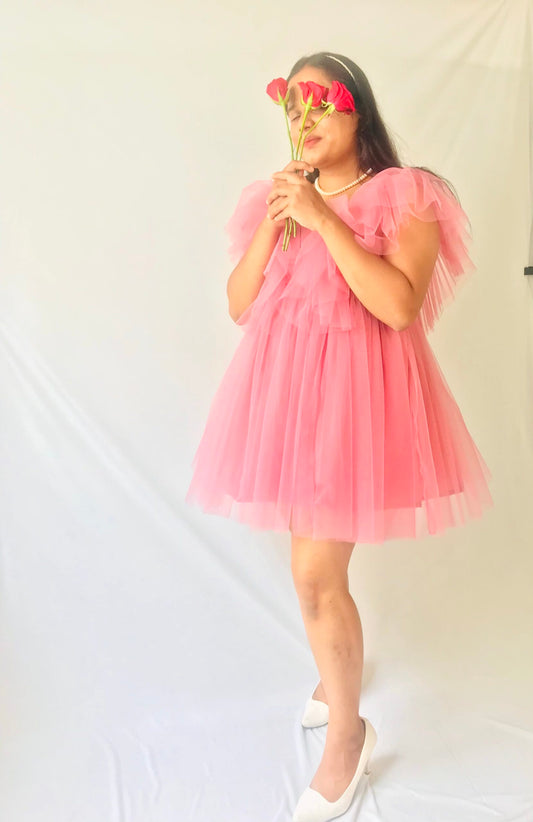 Pink Tulle Short Dress